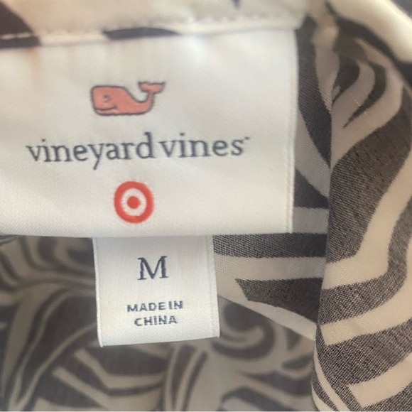 Vineyard Vines Summer Dress Sleeveless Nautical Pattern Navy White Size Medium - Picture 3 of 8